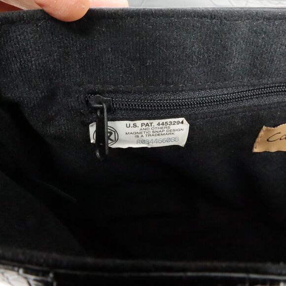 Carla Mancini Handbag Womens Black Leather Alligator Texture Shoulder Bag - Picture 13 of 13